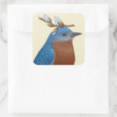 Riley die östlichen Bluebird-Aufkleber Quadratischer Aufkleber (Tasche)