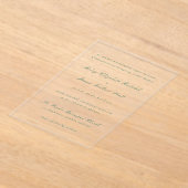 Riley Emerald Green Elegant Wedding Acryleinladungen (Ablage )