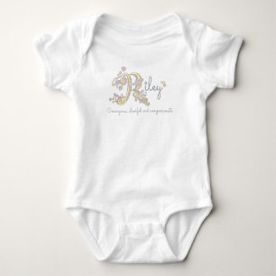 Riley Girls Name bedeutet R-Monogramm-Baby-Bekleid Baby Strampler