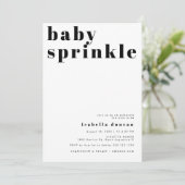 RILEY Modern Bold Contemporary Baby Sprinkle Einladung (Stehend Vorderseite)