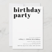 RILEY Modern Bold Contemporary Birthday Party Einladung (Vorderseite)