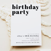 RILEY Modern Bold Contemporary Birthday Party Einladung