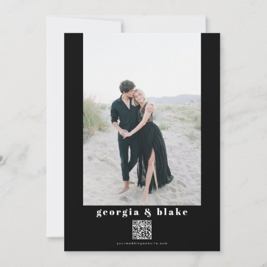 RILEY Modern Bold Contemporary Foto Wedding Einladung (Rückseite)