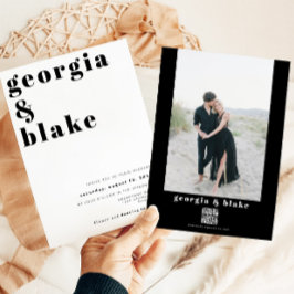 RILEY Modern Bold Contemporary Foto Wedding Einladung