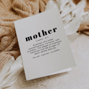 RILEY Modern Niedlich Mother Definition Mother Day Karte