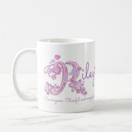 Riley Name bedeutet Herz-Blume-R-Monogramm-Tasse Kaffeetasse