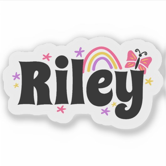 Riley Name niedlich Design Aufkleber (Vorderseite)
