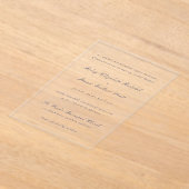 Riley Navy Blue Elegant Wedding Acryleinladungen (Ablage )