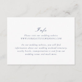 Riley Navy Blue Elegant Wedding Begleitkarte