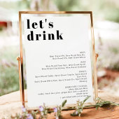 RILEY Retro Bold Let's Drink Bar Menu Poster