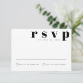 RILEY Retro Bold Modern Postcard RSVP Card Einladung (Stehend Vorderseite)