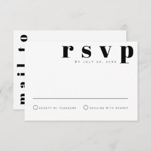 RILEY Retro Bold Modern Postcard RSVP Card Einladung