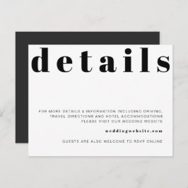 RILEY Retro Bold Modern Wedding Details Card Einladung