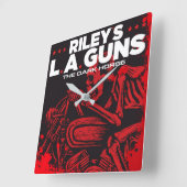 Rileys L.A.GUNS Black Vinyl Cover Art Quadratische Wanduhr (Winkel)