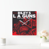 Rileys L.A.GUNS Black Vinyl Cover Art Quadratische Wanduhr (Zuhause)