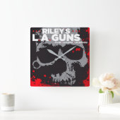Rileys L.A.GUNS Orange Vinyl Cover Art Quadratische Wanduhr (Zuhause)