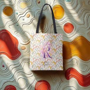 Rileys strahlende Regenbögen - Boho-Floral-Monogra Tasche