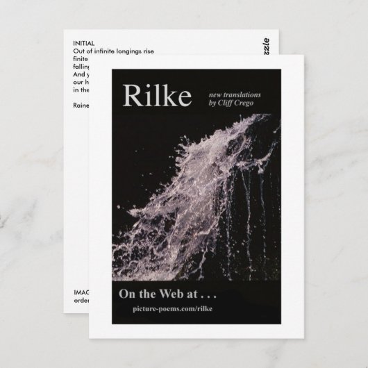 RILKE WEBSITE POSTER POSTKARTE (Vorne/Hinten)