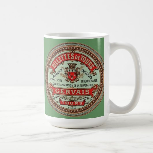 Rillettes de Tours Vintage französische Label-Tass Kaffeetasse (Rechts)