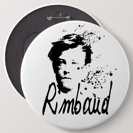 RIMBAUD-Portrait rund Button (Vorne & Hinten)