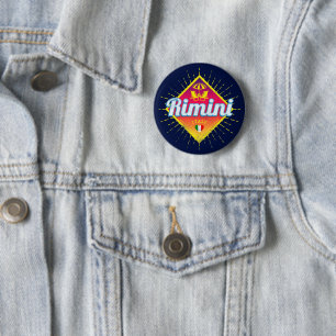 Rimini Emilia-Romagna Italien Retro-Sonnenuntergan Button