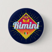 Rimini Emilia-Romagna Italien Retro Sunset Vintag Button (Vorderseite)