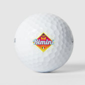 Rimini Emilia-Romagna Italien Retro Sunset Vintag Golfball (Vorderseite)