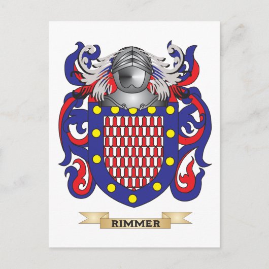 Rimmer-Wappen (Familienwappen) Postkarte (Vorderseite)