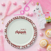 RIMPLIZIERTES, weißes Muster, Aqiqah Babydusche Pappteller (Party)