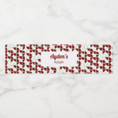 RIMPLIZIERTES, weißes Muster, Aqiqah Babydusche Wasserflaschenetikett (Einzelnes Label)