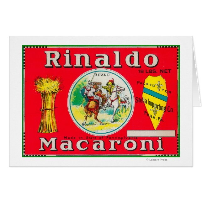 Rinaldo Macaroni LabelPhiladelphia, PA (Vorderseite (Horizontal))