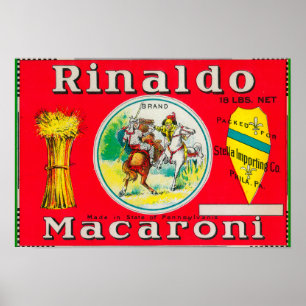 Rinaldo Macaroni LabelPhiladelphia, PA Poster