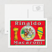 Rinaldo Macaroni LabelPhiladelphia, PA Postkarte (Vorne/Hinten)