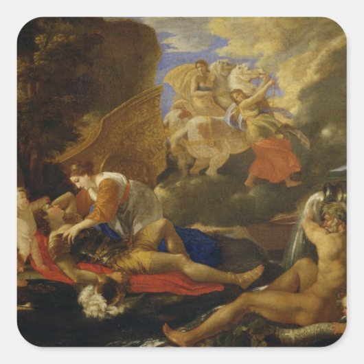 Rinaldo und Armida Quadratischer Aufkleber (Vorderseite)