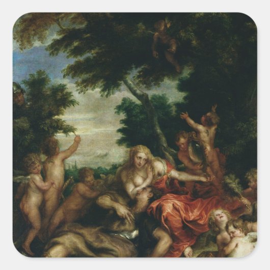 Rinaldo und Armida Quadratischer Aufkleber (Vorderseite)