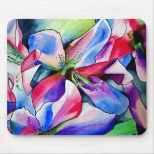 Rinbow Azalea Blume Aquarellmalerei Mousepad