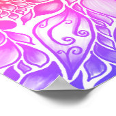 Rinbow ombre leaf mandala canvas print poster (Ecke)