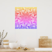 Rinbow ombre leaf mandala canvas print poster (Küche)