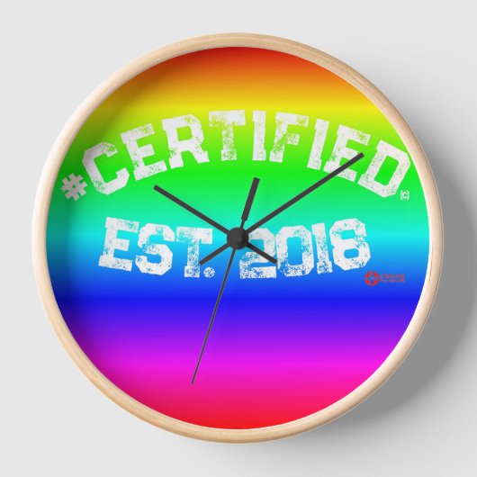 RINBOW WALL CLOCK #CERTIFIFIFIED UHR (Vorderseite)