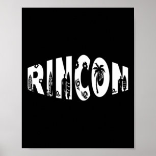 Rincon Beach Surfen Cooles Surf Spot T-Shirt für S Poster