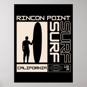 Rincon Point California USA Surf Poster