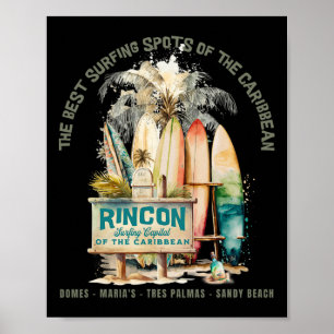 Rincon Pr Surfcapital der Karibik Surfer Poster
