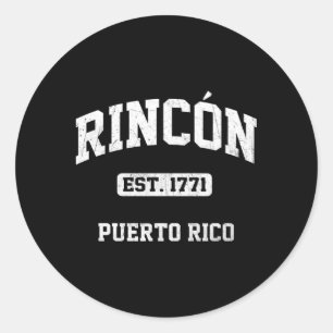Rincon Puerto Rico Boricua Flag Athletic Style Runder Aufkleber