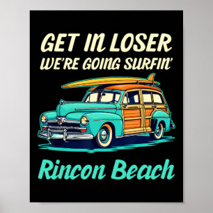Rincon Strand Kalifornien Surferin Frauen Männer V Poster