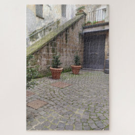 Rincon Suelo Empedrado y Macetas Orvieto Italia Puzzle