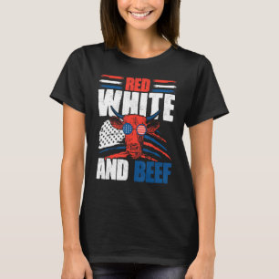 Rind Cow 4. Juli Sonnenbrille Rot weiß und Rindfle T-Shirt