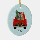 Rind Hunde rote LKW-Verzierung Keramik Ornament (Rechts)