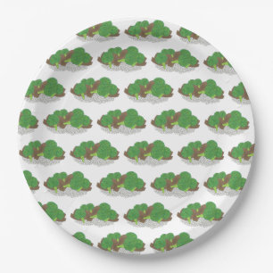 Rind und Broccoli, chinesisch mitgenommen Pappteller