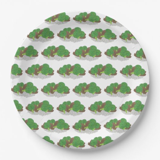 Rind und Broccoli, chinesisch mitgenommen Pappteller (Vorderseite)