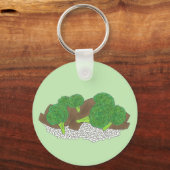 Rind und Broccoli, chinesisch mitgenommen Schlüsselanhänger (Rückseite)